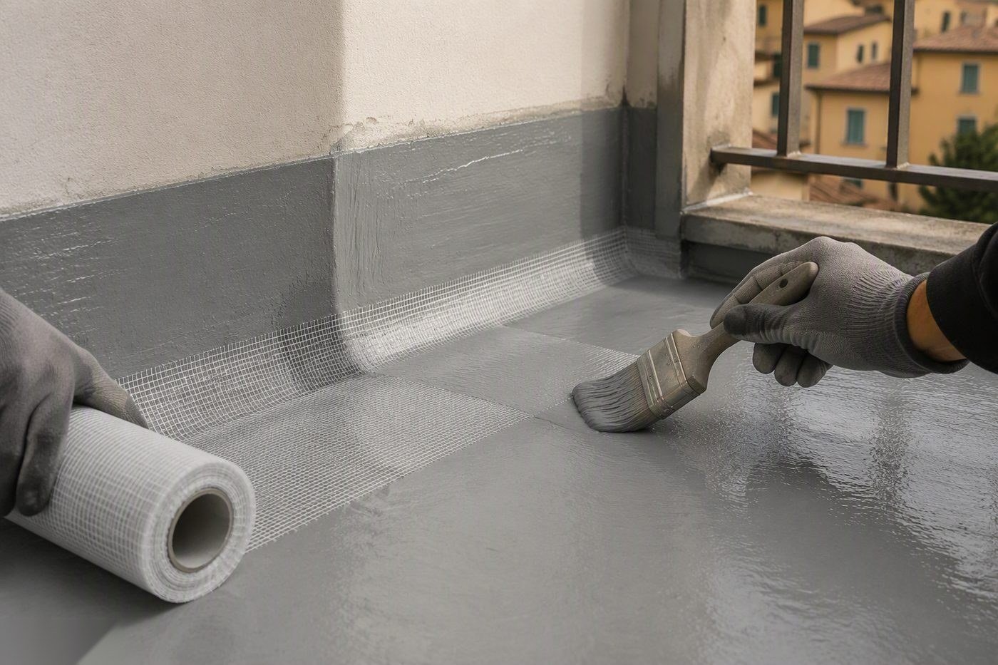 Guaina Liquida per Balconi nel Legnanese — intervento di Rifacimento Terrazzo Legnano